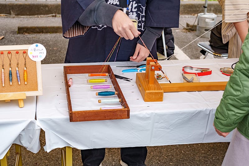 結城紬の展示ブース