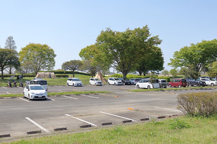 渡良瀬遊水地の駐車場