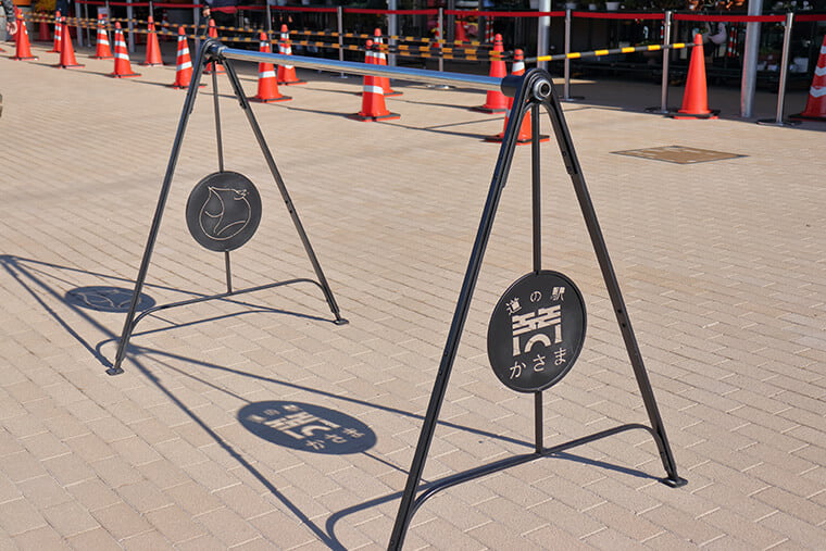 道の駅かさまのロードバイク用自転車スタンド