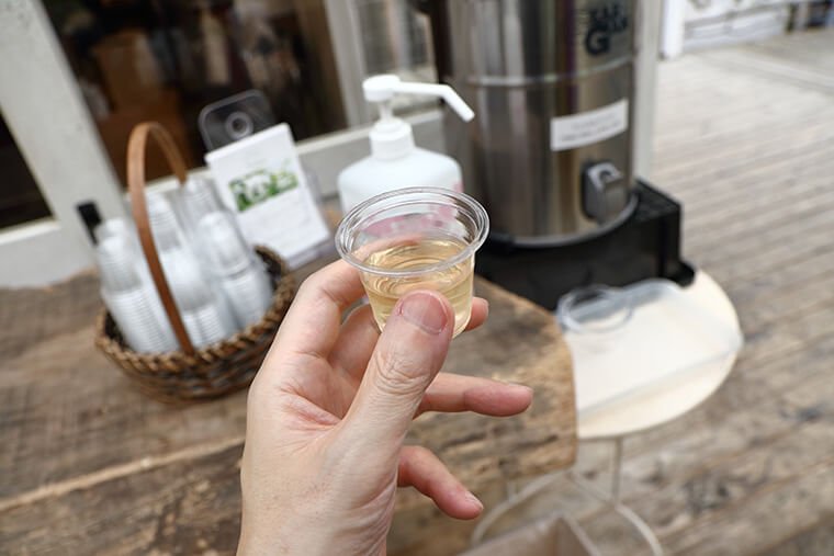 葡萄酢のウェルカムドリンク