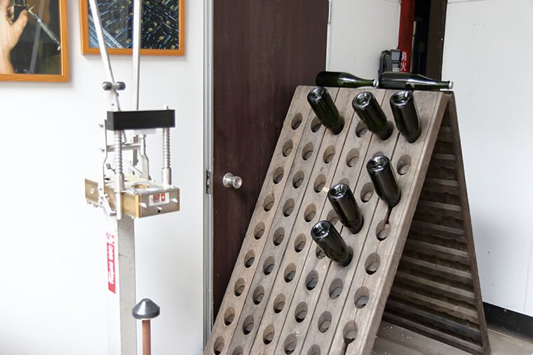 スパークリングワインの発酵作業