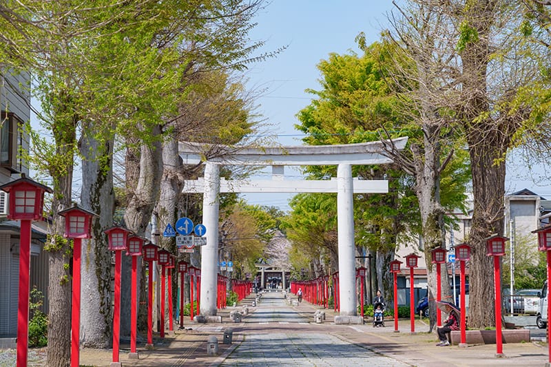 須賀神社の長い参道