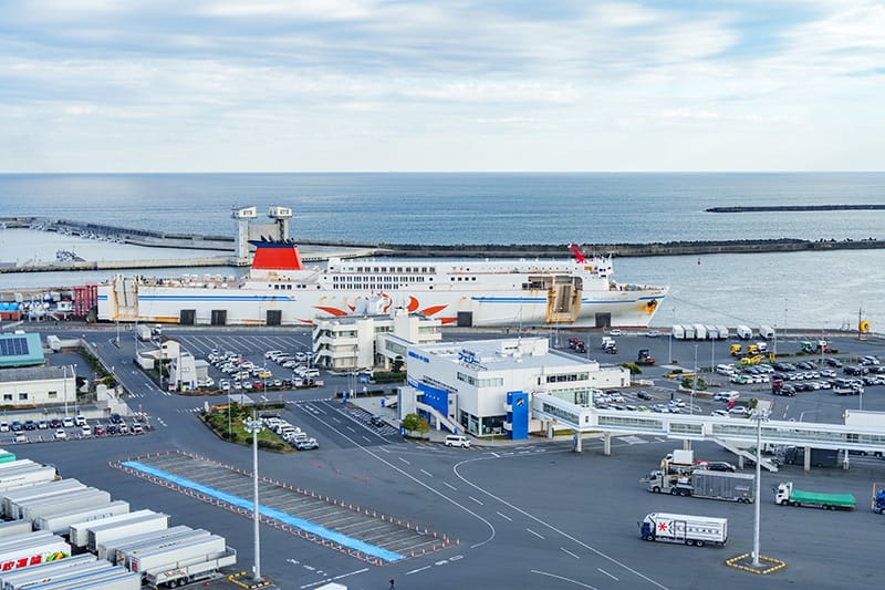 大洗マリンタワーから見るサンフラワー号