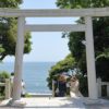 大洗磯崎神社の大鳥居と太平洋
